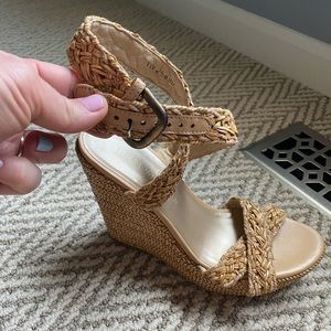 Stuart Weitzman Rafia Wedge Sandal